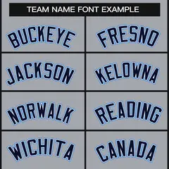 Gray Navy White-Powder Blue Classic Style Hockey Jersey 3
