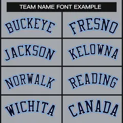 Gray Navy White-Powder Blue Classic Style Hockey Jersey 3