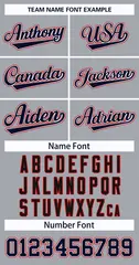 Gray Navy White-Red Classic Style Hockey Jersey 3