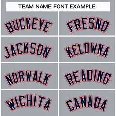 Gray Navy White-Red Classic Style Hockey Jersey 3