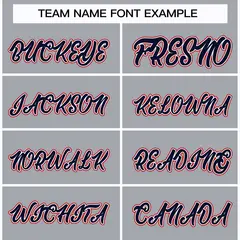 Gray Navy White-Red Classic Style Hockey Jersey 3