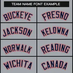 Gray Navy White-Red Classic Style Hockey Jersey 3
