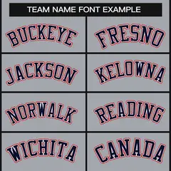 Gray Navy White-Red Classic Style Hockey Jersey 3