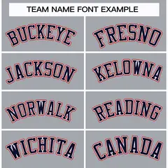 Gray Navy White-Red Classic Style Hockey Jersey 3