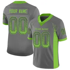 Gray Neon Green-Navy Drift Mesh Football Jersey 1