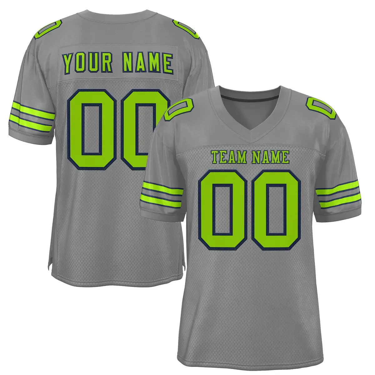 Gray Neon Green-Neon Green Football Jersey