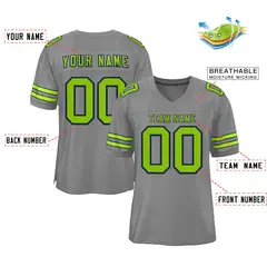 Gray Neon Green-Neon Green Football Jersey 2