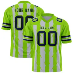 Gray Neon Green Razr Stripe Graffiti Flag Football Jersey