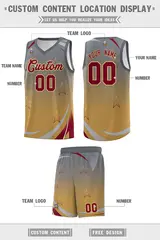 Gray Old Gold Gradient Star Graffiti Basketball Jersey 2