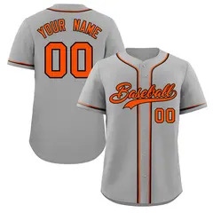 Gray Orange-Black Authentic Classic Baseball Jersey