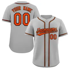 Gray Orange-Black Authentic Classic Baseball Jersey 1