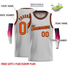 Gray Orange-Black Classic Casual Basketball Jersey 2