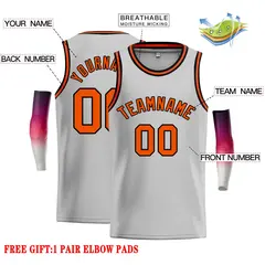 Gray Orange-Black Classic Casual Basketball Jersey 2