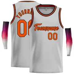 Gray Orange-Black Classic Casual Basketball Jersey