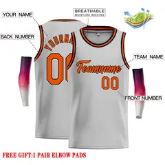 Gray Orange-Black Classic Casual Basketball Jersey 2