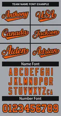 Gray Orange-Black Classic Hockey Jersey 3