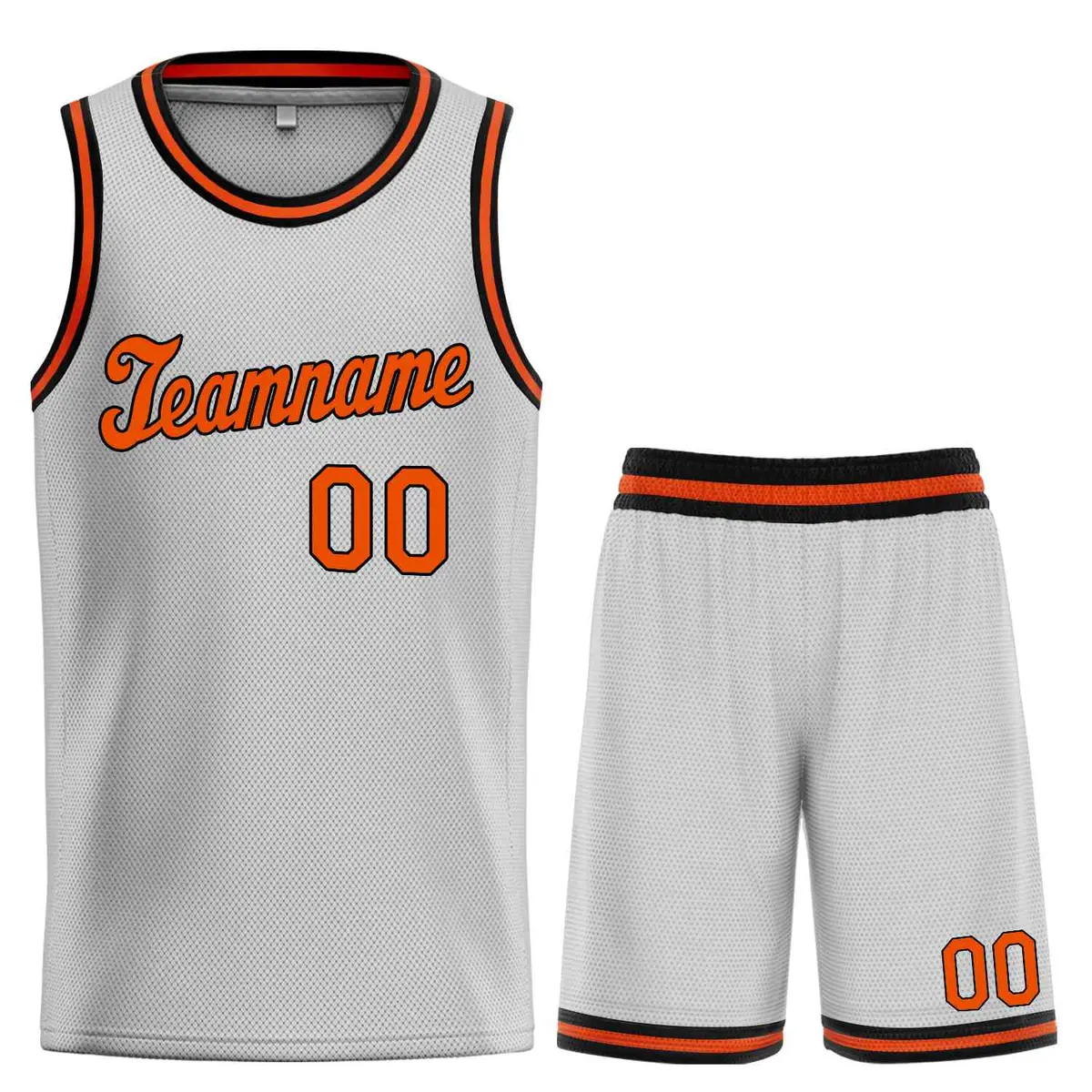 Gray Orange-Black Classic Sets Basketball Uniform Jersey