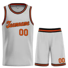 Gray Orange-Black Classic Sets Basketball Uniform Jersey