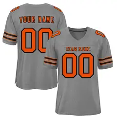 Gray Orange-Black Classic Style Authentic Football Jersey 1