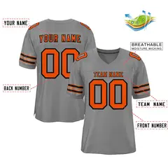 Gray Orange-Black Classic Style Authentic Football Jersey 2