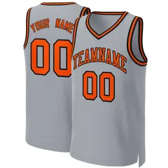 Gray Orange-Black Classic Team Basketball Jersey 1