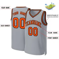 Gray Orange-Black Classic Team Basketball Jersey 2