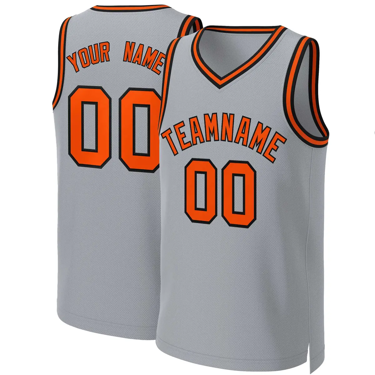 Gray Orange-Black Classic Team Basketball Jersey