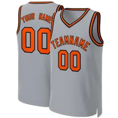 Gray Orange-Black Classic Team Basketball Jersey