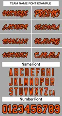 Gray Orange-Black Classic Two-Button Softball Jersey 3