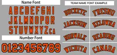 Gray Orange-Black Classic Two-Button Softball Jersey 3