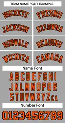 Gray Orange-Black Classic Two-Button Softball Jersey 3