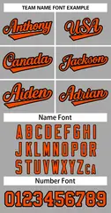 Gray Orange-Black Classic Two-Button Softball Jersey 3