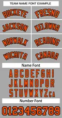Gray Orange-Black Classic Two-Button Softball Jersey 3