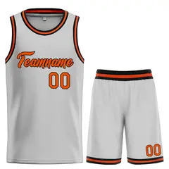 Gray Orange-Black Heal Classic Sets Basketball Jersey