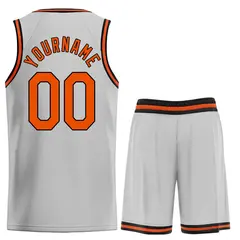 Gray Orange-Black Heal Classic Sets Basketball Jersey 2