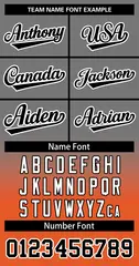 Gray Orange Black-White Gradient Two-Button Softball Jersey 3