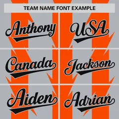 Gray Orange Blade Pattern Raglan Baseball Jersey 3