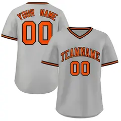 Gray Orange Classic Authentic Pullover Baseball Jersey 1