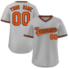 Gray Orange Classic Authentic Pullover Baseball Jersey 1