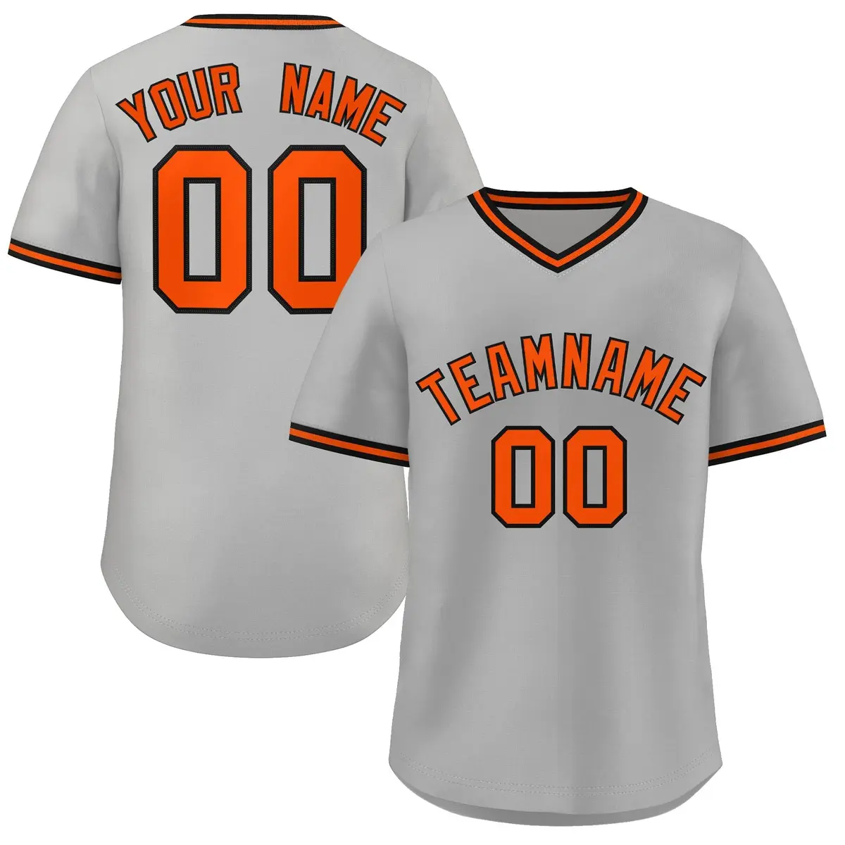 Gray Orange Classic Authentic Pullover Baseball Jersey