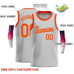 Gray Orange Classic Casual Basketball Jersey 2