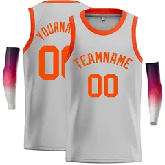 Gray Orange Classic Casual Basketball Jersey