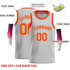 Gray Orange Classic Casual Basketball Jersey 2
