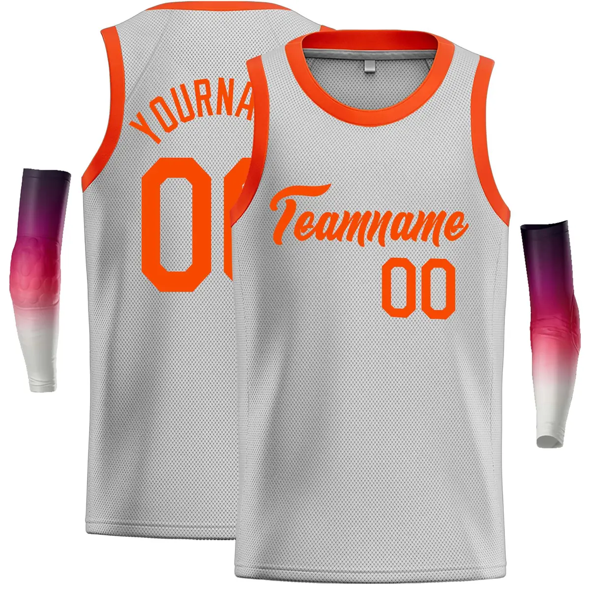 Gray Orange Classic Casual Basketball Jersey
