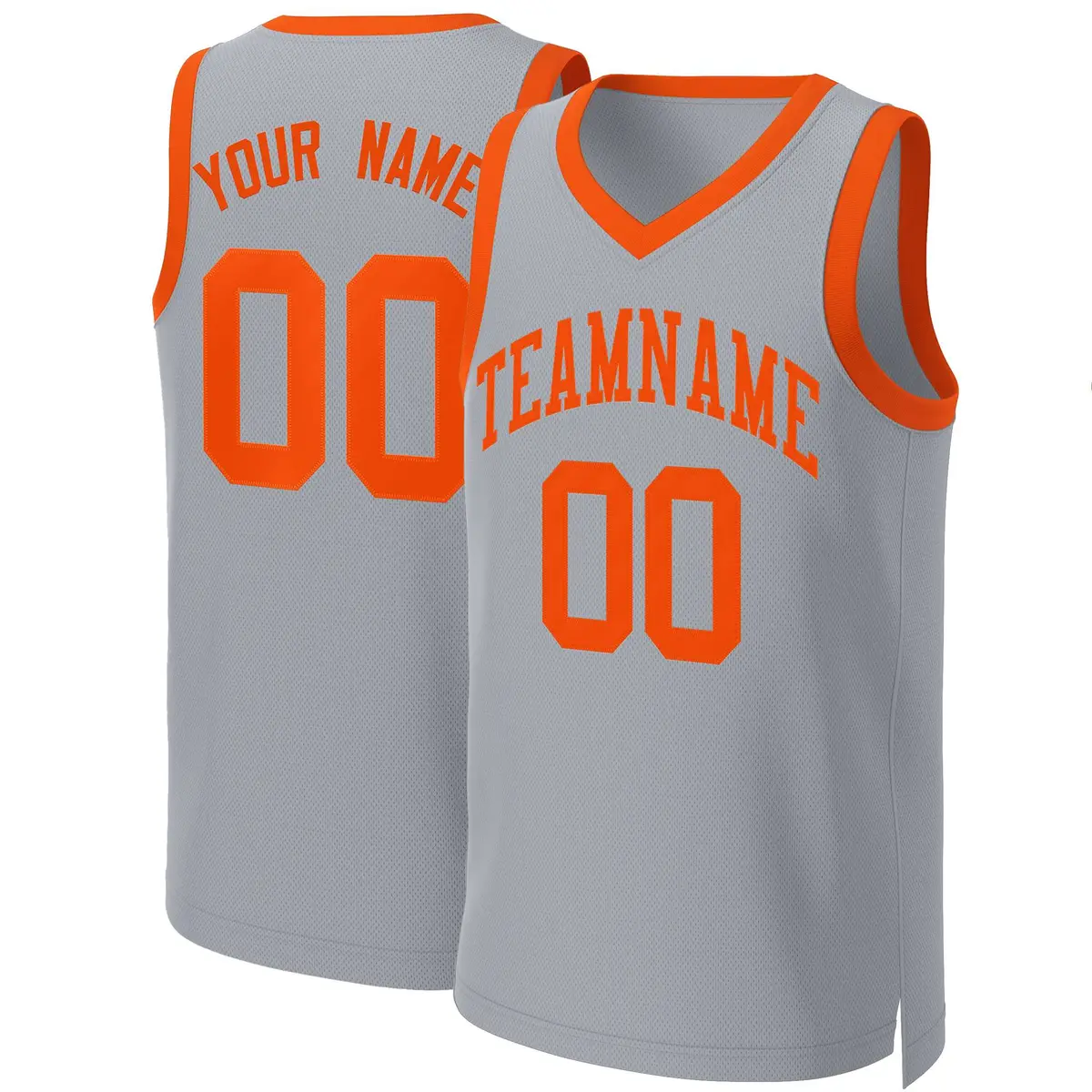 Gray Orange Classic Team Basketball Jersey