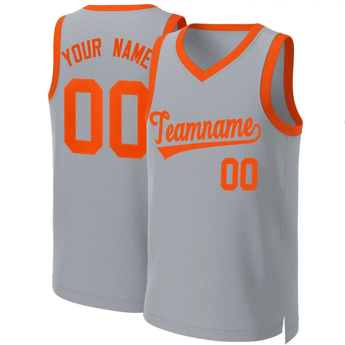 Gray Orange Classic Team Basketball Jersey
