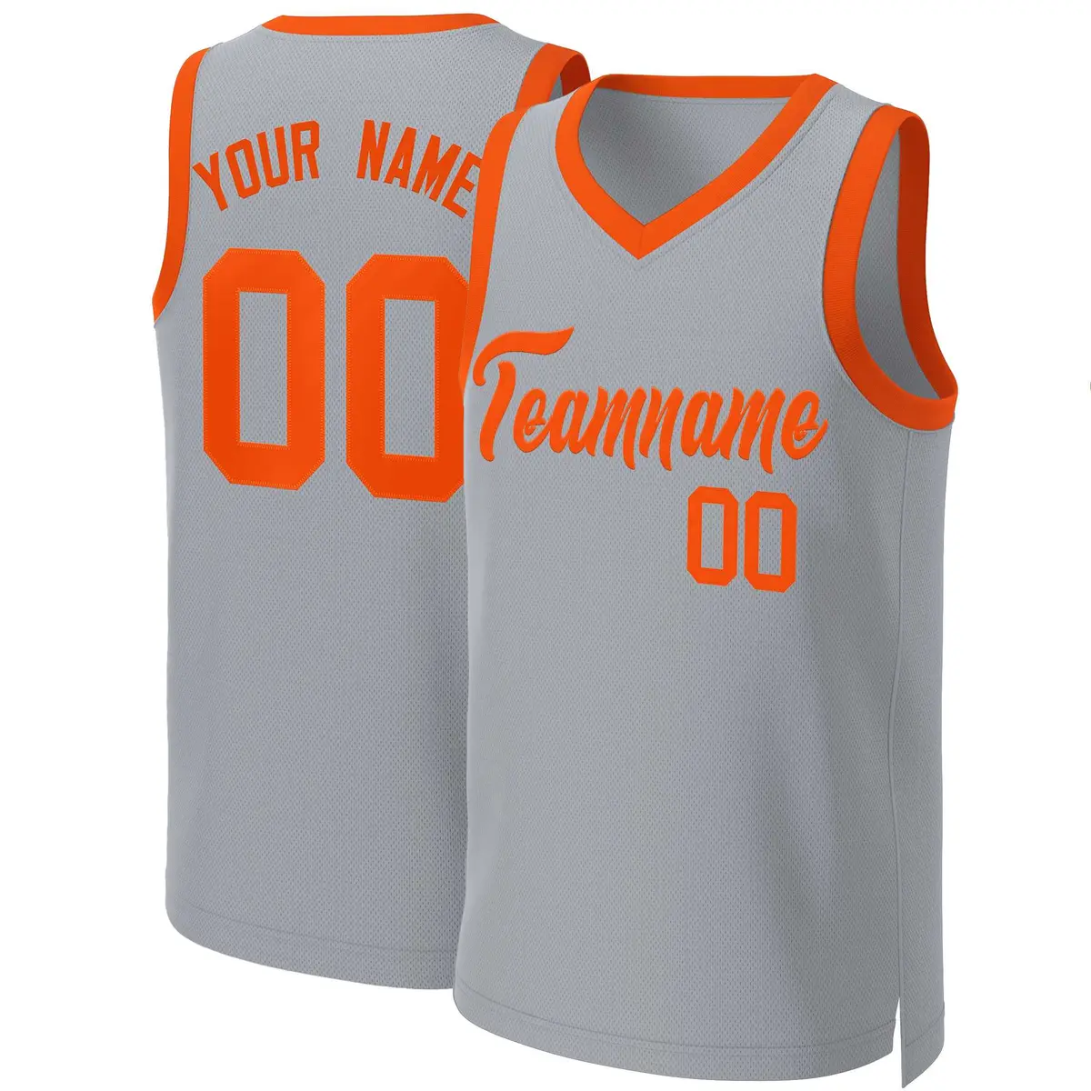 Gray Orange Classic Team Basketball Jersey