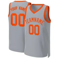 Gray Orange Classic Team Basketball Jersey 1