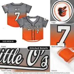 Gray Orange Gradient Fashion Baseball Jersey 4