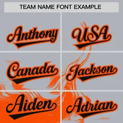 Gray Orange Ink Pattern Authentic Baseball Jersey 3